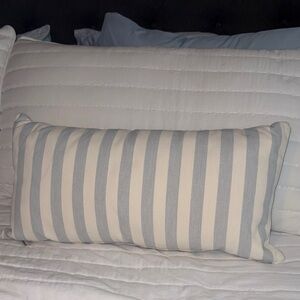 11x20 Sunbrella Claasic Striped Pale Blue and White Pillow